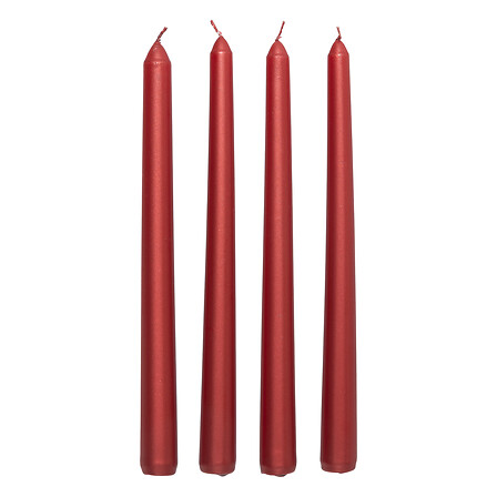 Lot de 4 bougies bâton 192 g satin rouge