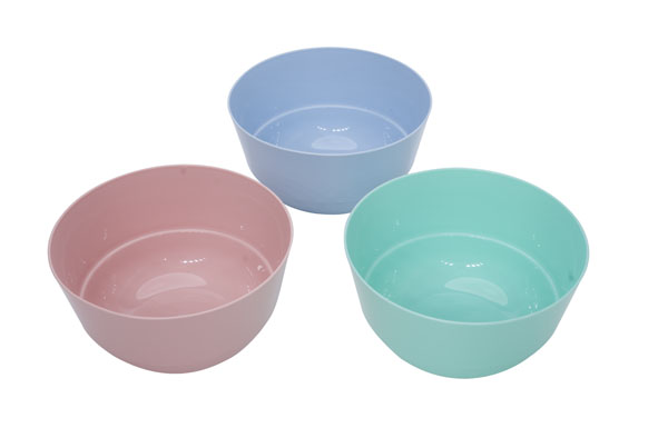 Hega Hogar QUINTI LUXE - Lot de 4 Bols Pastel 1L en Plastique - 3 Couleurs Disponibles  - 1 Couleur par lot