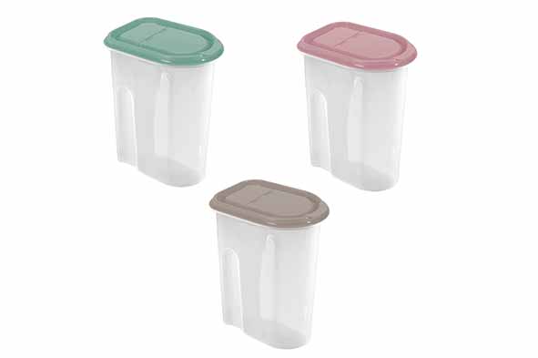 Hega Hogar NIZA Boîtes conservation plastique 2L, 3 Couleurs Disponibles