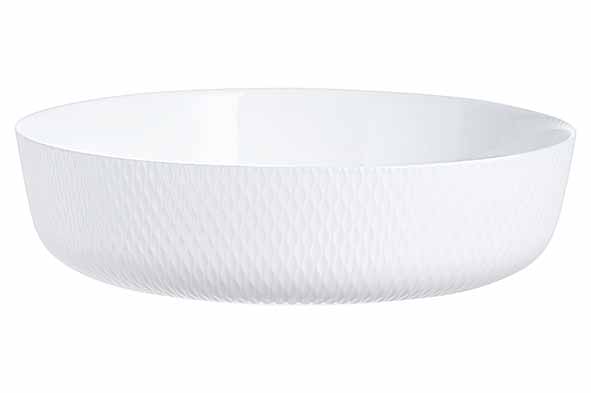 Luminarc Smart Cuisine Wavy Plat à Four Rond Blanc 26 cm Opale Culinaire