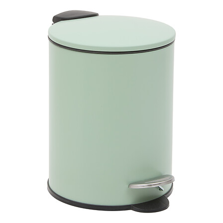 5Five Poubelle à pédale Colors 3L métal vert céladon fermeture douce