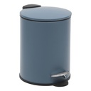 5Five Poubelle à Pédale Fermeture Douce Métal Bleu 3 Litres