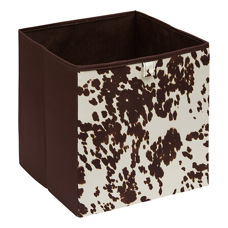 Boîte Rangement Cube 5Five Mix'n Modul Marron Motif Vache 31x31x31 cm