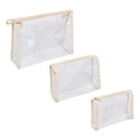 5Five Lot 3 Trousses de Toilette Voyage Transparentes PVC Beige