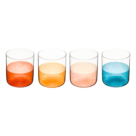 Atmosphera Homy - Lot 4 Gobelets Bas Verre Borosilicate Multicolore 35cl