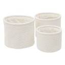 5Five Simply Smart Lot de 3 Paniers Rangement Bouclette Polyester Blanc