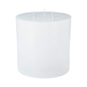 Atmosphera Bougie rustique Olia blanche 3 mèches 14x14 cm