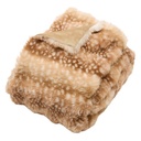 Atmosphera Plaid Fausse Fourrure Zephy Motif Faon Caramel 120x160 cm