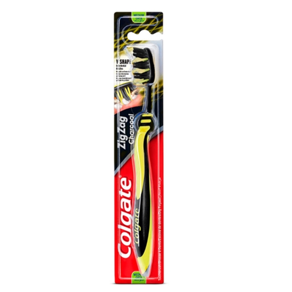 Colgate Brosse à Dents Zig Zag Charbon Médium Interdentaire