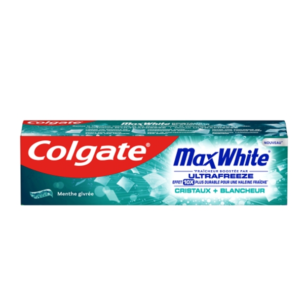 Colgate Max White UltraFreeze Dentifrice Cristaux Blancheur Menthe Givrée 75ml