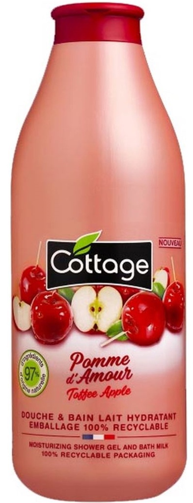 Cottage Douche & Bain Lait Hydratant Pomme d'Amour 750ml