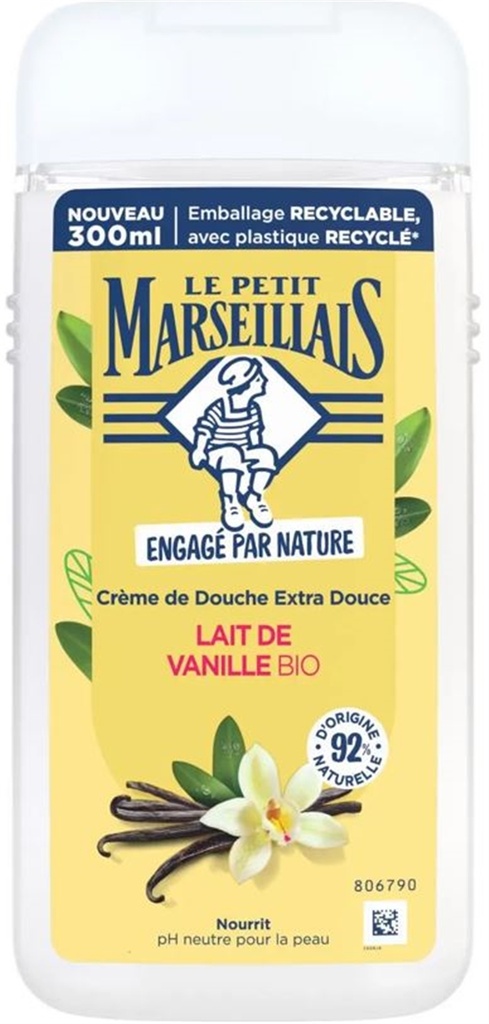 Le Petit Marseillais Crème de Douche Extra Douce Lait Vanille Bio 300ml