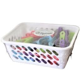 SET DE 24 PINCES A LINGE + PANIER