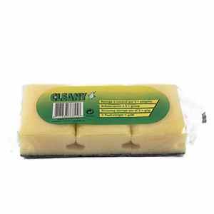 ÉPONGE À RÉCURER 3 PIÈCES AVEC REBORDS CREUSÉS