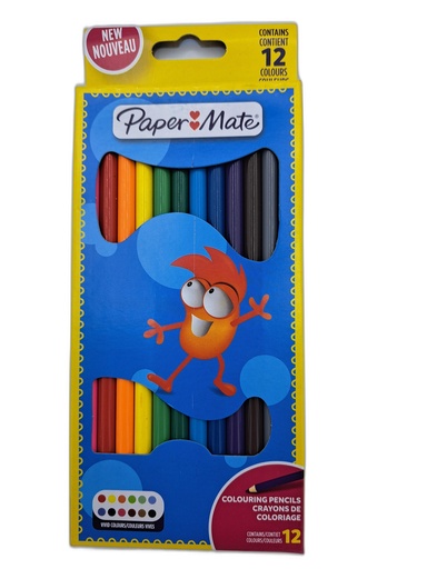 12 CRAYONS DE COULEURS - PAPER MATE