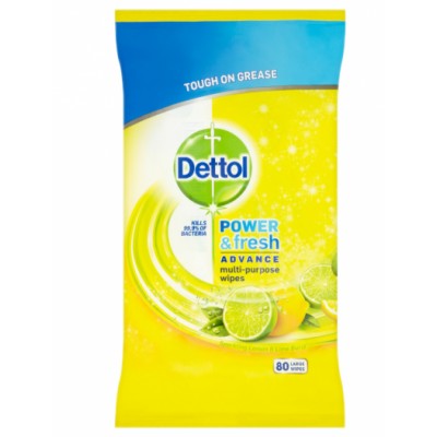 Dettol Lingettes Mutli Usage Maxi 80Pcs Citrus Nl.Fr.