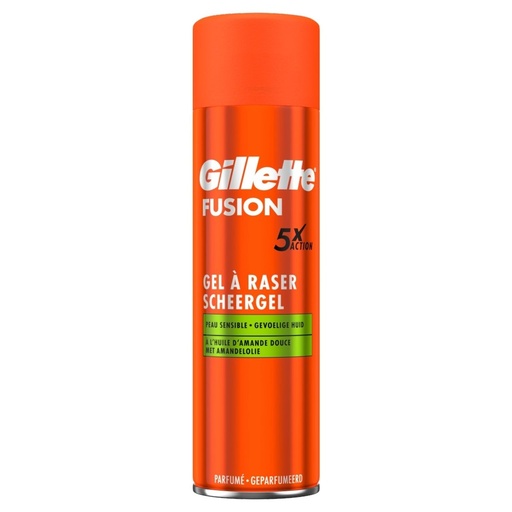Gillette Gel A raser 200ml Fusion Huile D'amande Douce Nl.Fr.