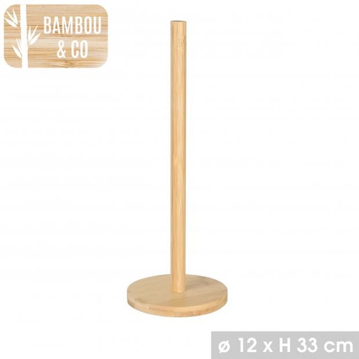 BAMBOU & CO - PORTE ESSUIE-TOUT EN BAMBOU - DIAM 12CMX 33CM