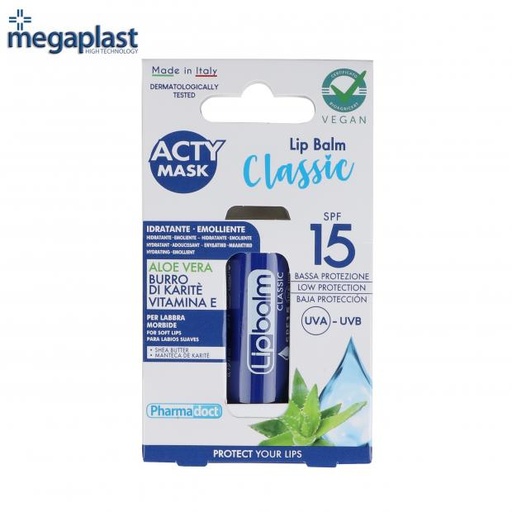 MEGAPLAST - ACTY MASK - BAUME À LEVRE  CLASSIQUE ALOE VERA ET BEURRE DE KARITE