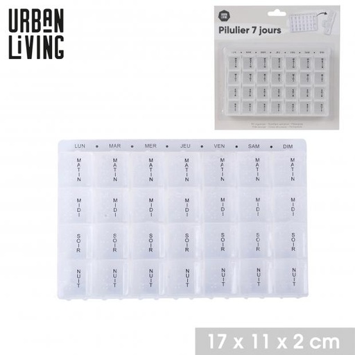 PILULIER SEMAINIER 11X17XH2CM