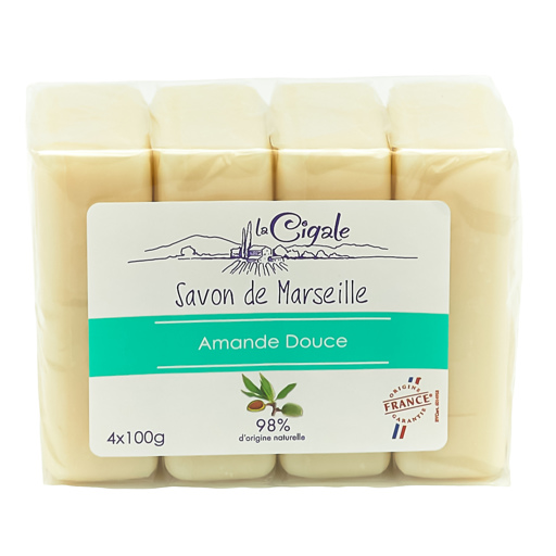 La Cigale savon de Marseille 4x100gr amande