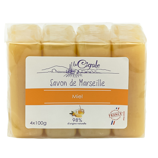 La Cigale savon de Marseille 4x100gr miel