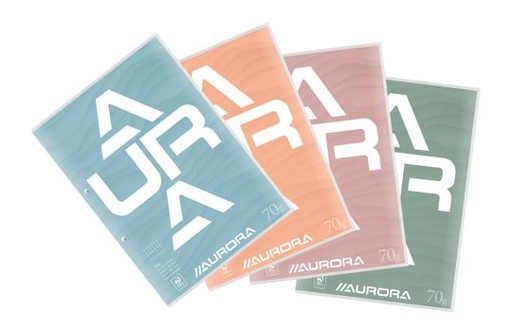 BLOC DE COURS AURORA A4 - QUADRILLÉ COMMERCIAL - 70G - 100 FEUILLES