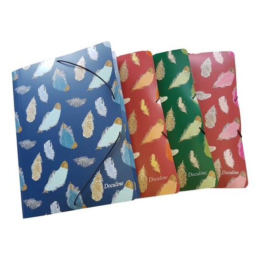 FARDE À RABATS A4 - MOTIF PLUMES