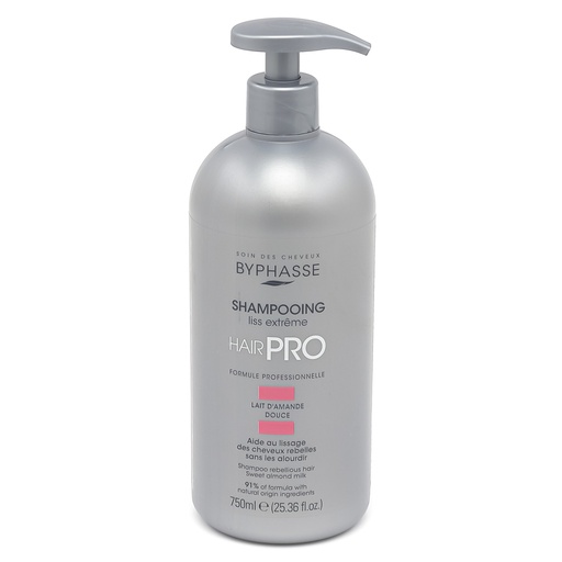 Byphasse shampoo 750mlHair pro rebellious hair sweet almond milk with pump