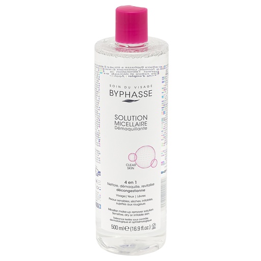 BYPHASSE SOLUTION MICELLAIRE DÉMAQUILLANT 4EN1 500ML