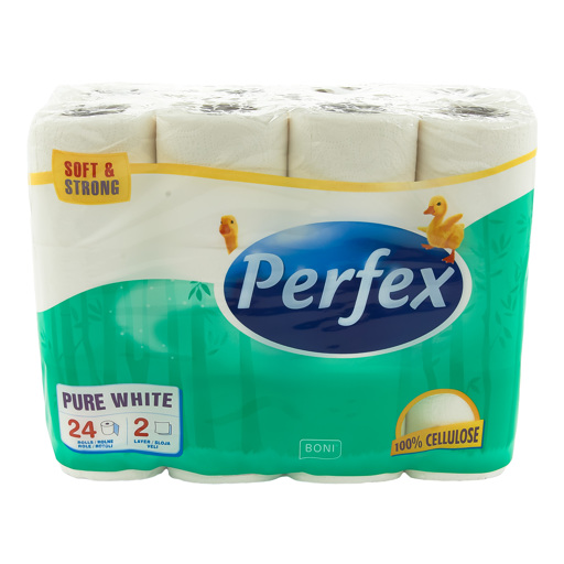 Perfex Papier Toilette 24 Rouleaux 2 Plis Doux & Résistant Blanc Pur