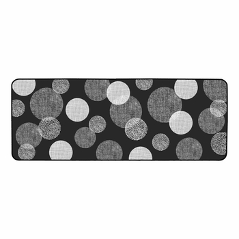 Douceur d'Intérieur Tapis Couloir Oxana Imprimé Cercles Gris/Noir 45x120 cm