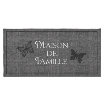 Douceur d'Intérieur Tapis Rectangulaire Gris 50x120 cm Maison de Famille