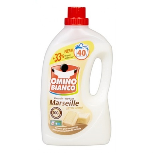 OMINO BIANCO LESSIVE - 40D - 2L - CŒUR DE MARSEILLE