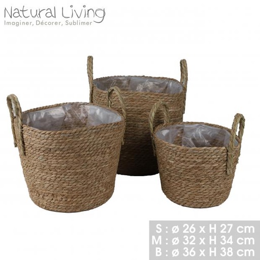 NATURAL LIVING CACHE POTS EN HERBE MOYEN