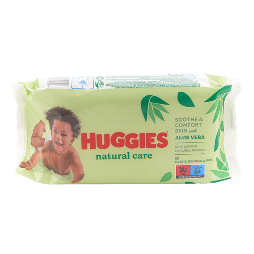Huggies Lingettes Bébé Natural Care Aloe Vera 56 pièces