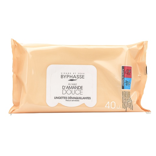 Byphasse make-up remover wipes sweet almond oil 40pcs