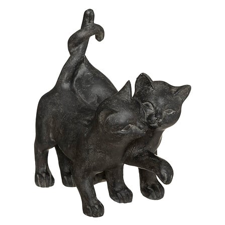 Atmosphera Statuette Couple Chats Lenny Résine Noir H15cm
