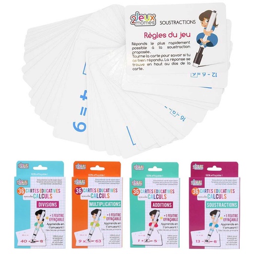 36 CARTES ÉDUCATIVES - EFFAÇABLES
