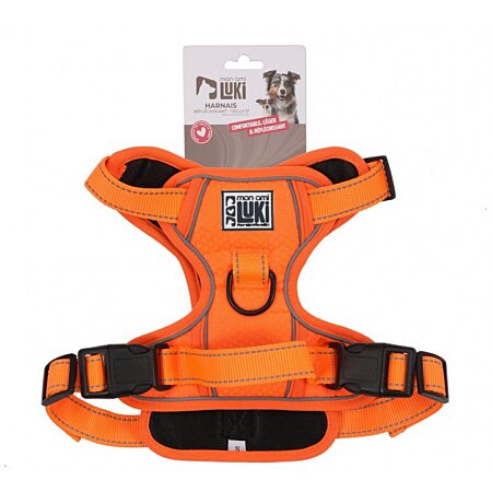 HARNAIS REFLECHISSANT ORANGE CHIEN  TAILLE M
