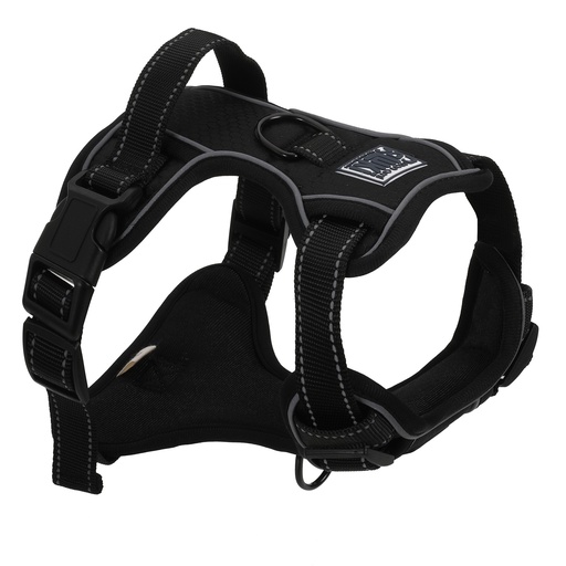 HARNAIS REFLECHISSANT NOIR POUR CHIEN - TAILLE M