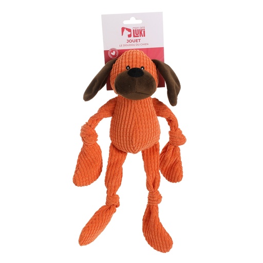 JOUET PELUCHE ET VELOURS CHIEN ORANGE - 36CM