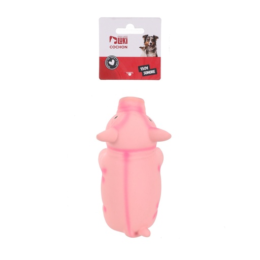 COCHON SONORE EN LATEX ROSE 15CM