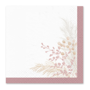 SET DE 20 SERVIETTES EN PAPIER 3 PLIS 33*33CM PAMPA