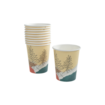 SET DE 10 GOBELETS EN CARTON 23CL ABSTRACT FLOWER