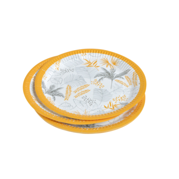 SET DE 10 ASSIETTES EN CARTON D23CM EXOTIC MOOD