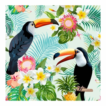 SET DE 20 SERVIETTES EN PAPIER 3 PLIS 33*33CM TROPICAL BIRDS