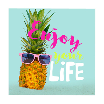 SET DE 20 SERVIETTES EN PAPIER 3 PLIS 33*33CM ENJOY YOUR LIFE