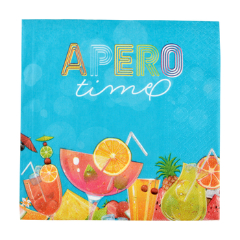 SET DE 20 SERVIETTES EN PAPIER 3 PLIS 33*33CM APERO TIME