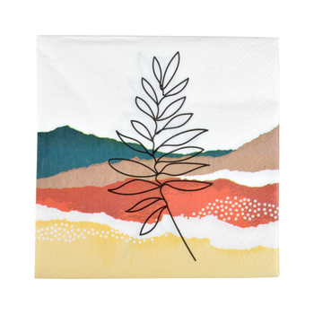 SET DE 20 SERVIETTES EN PAPIER 3 PLIS 33*33CM ABSTRACT FLOWER